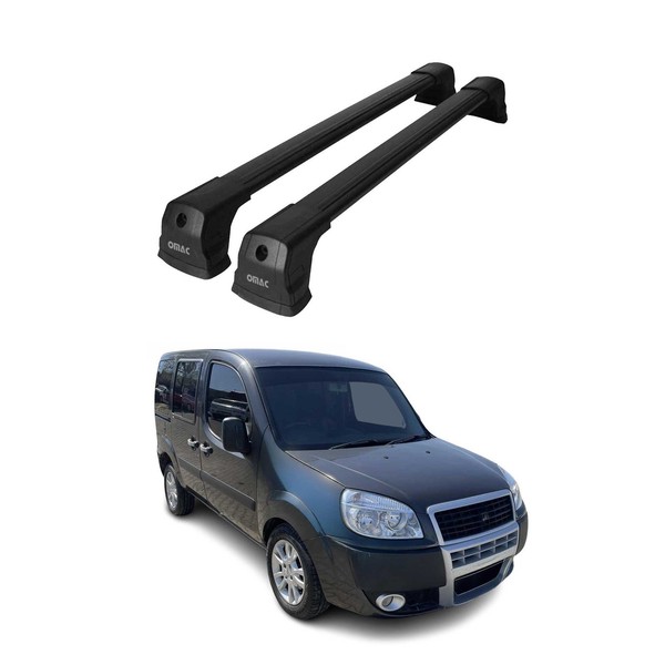 DachträGer GepäCkträGer FüR Fiat Doblo 2000-2009 GrundträGer Alu Schwarz 2X-image