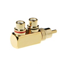Copper o Splitter Plug RCA 1 Male to 2 Female AV Socket Connector Adapter