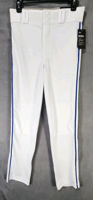 Champro Baseball Pant Youth  XL White/Blue Striped Open Bottom NWT