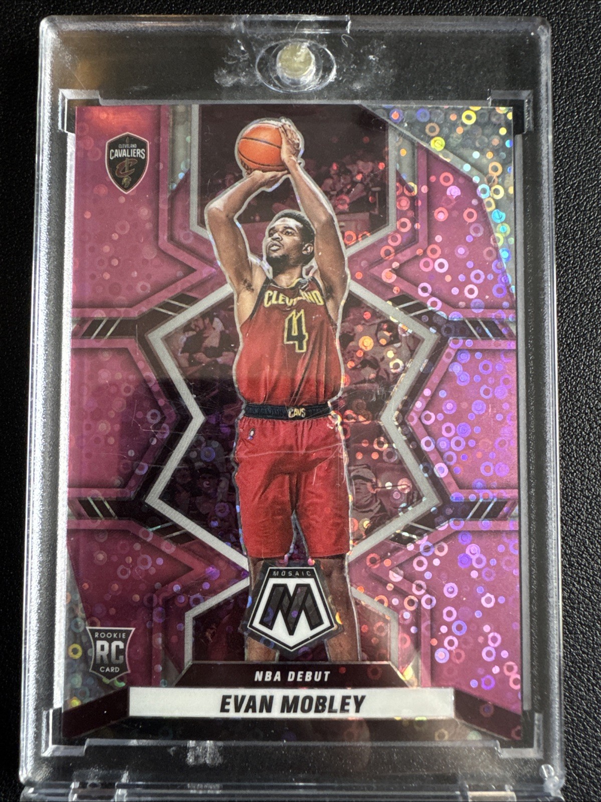 2021-22 Panini Mosaic Fast Break NBA Debut Evan Mobley #263 RC Pink Prizm #/20