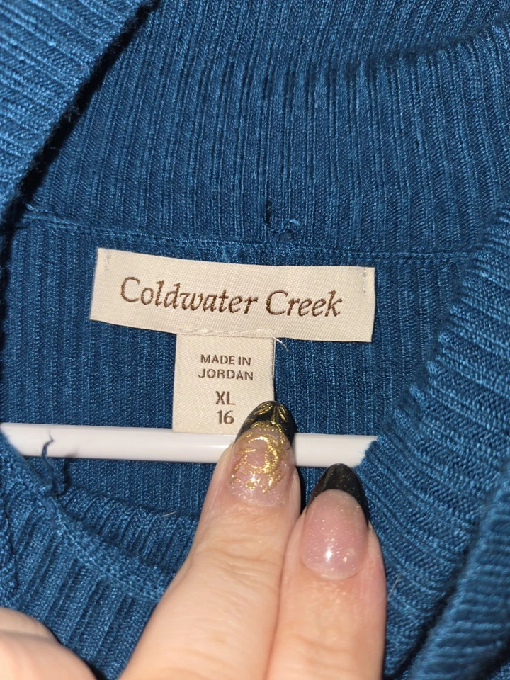 Cuello alto verde azulado Coldwater Creek para mujer, talla XL Foto 2 de 3
