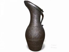 Antique islamic Engraved copper Ewer Pitcher water jug 19th cent Afghanistan 25M