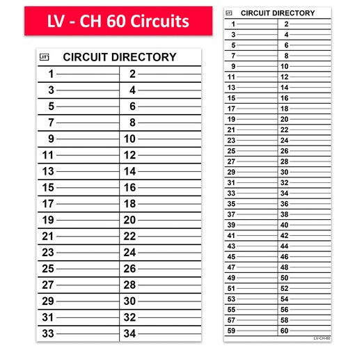LV Cutler Hammer Eaton Circuit Breaker Panel Directory Replacement Label CKTDIR - Picture 5 of 23
