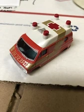 AURORA AFX HO SLOT CAR Red & Gold RESCUE VAN BODY New old stock MINT