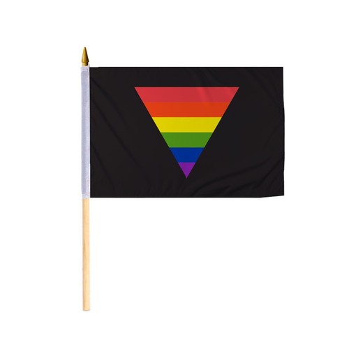PromoPatriot's Negro Arco Iris Triángulo Orgullo Bandera-MultiTamaño-Celebra con Orgullo - Imagen 3 de 9