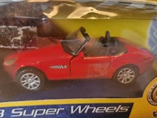 Motor Max Super Wheels BMW Z8 Red Convertible 1:43 scale Beautiful New in Box!