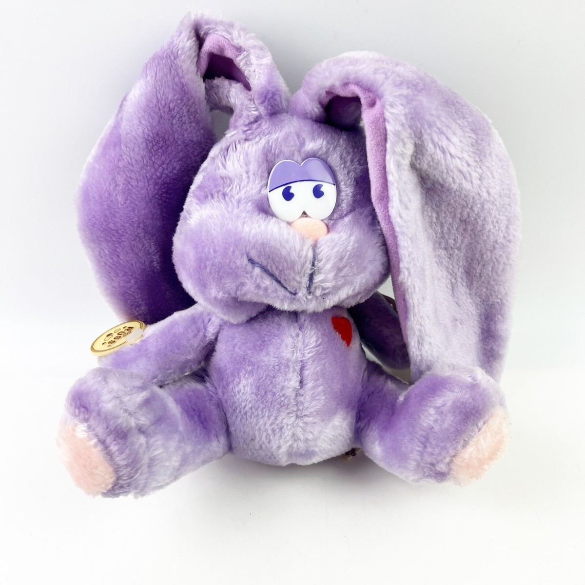 50's Grisly モヘア ラビット 27cm 西ドイツ製 うさぎ バニー Vintage Russ Purple Rabbit Flopsy Red Heart Plush Stuffed Animal 8