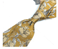 New Classic Floral Gray Brown JACQUARD WOVEN 100 Silk Men's Necktie Tie