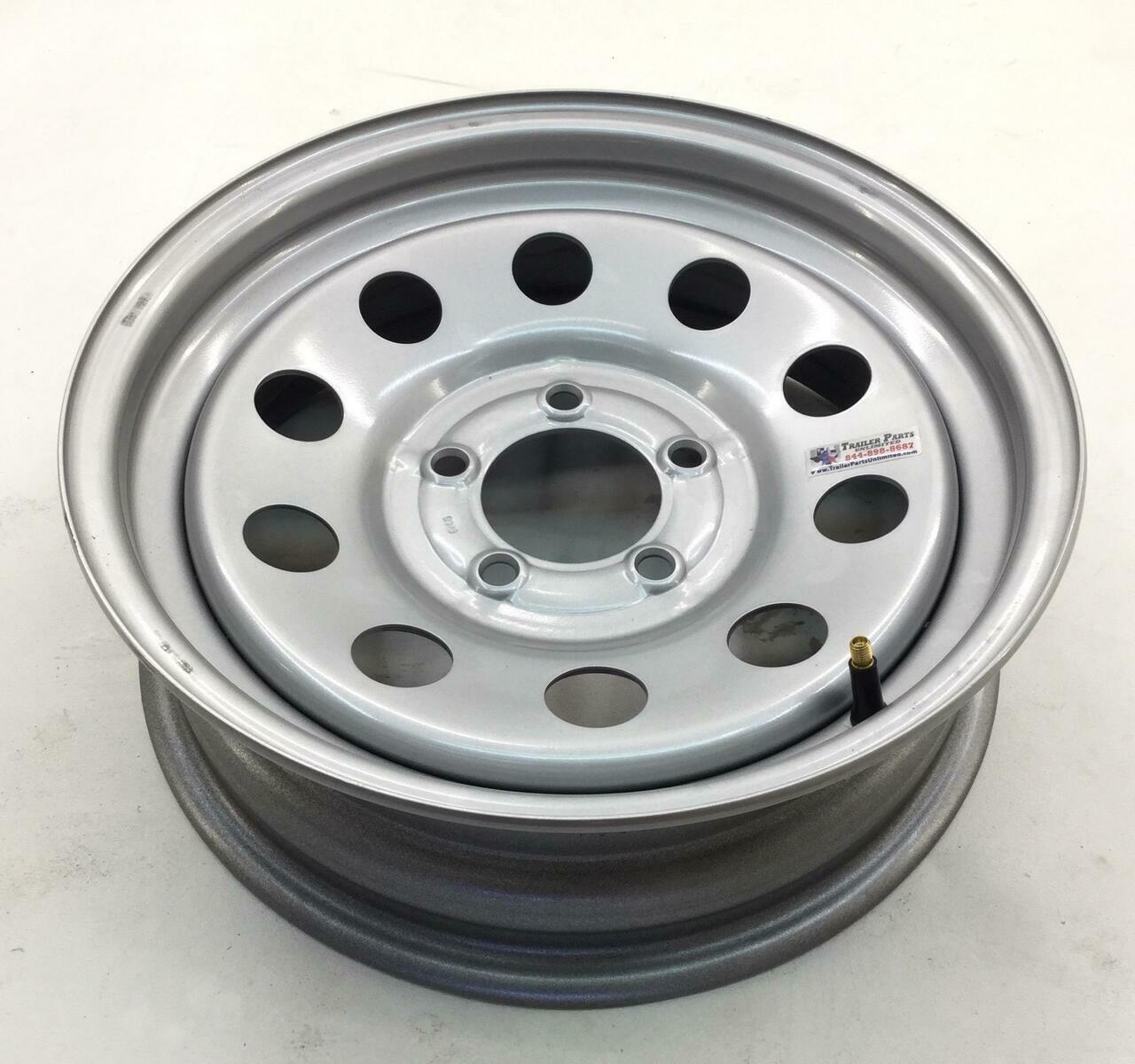 15" trailer rim 5 lug 4.5" bolt pattern 15 inch silver mod trailer