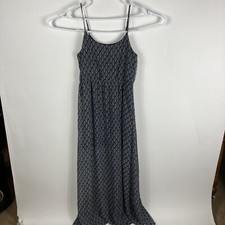 FOREVER 21 Womens Sleeveless Maxi Dress Black White Tribal Spaghetti Strap Small