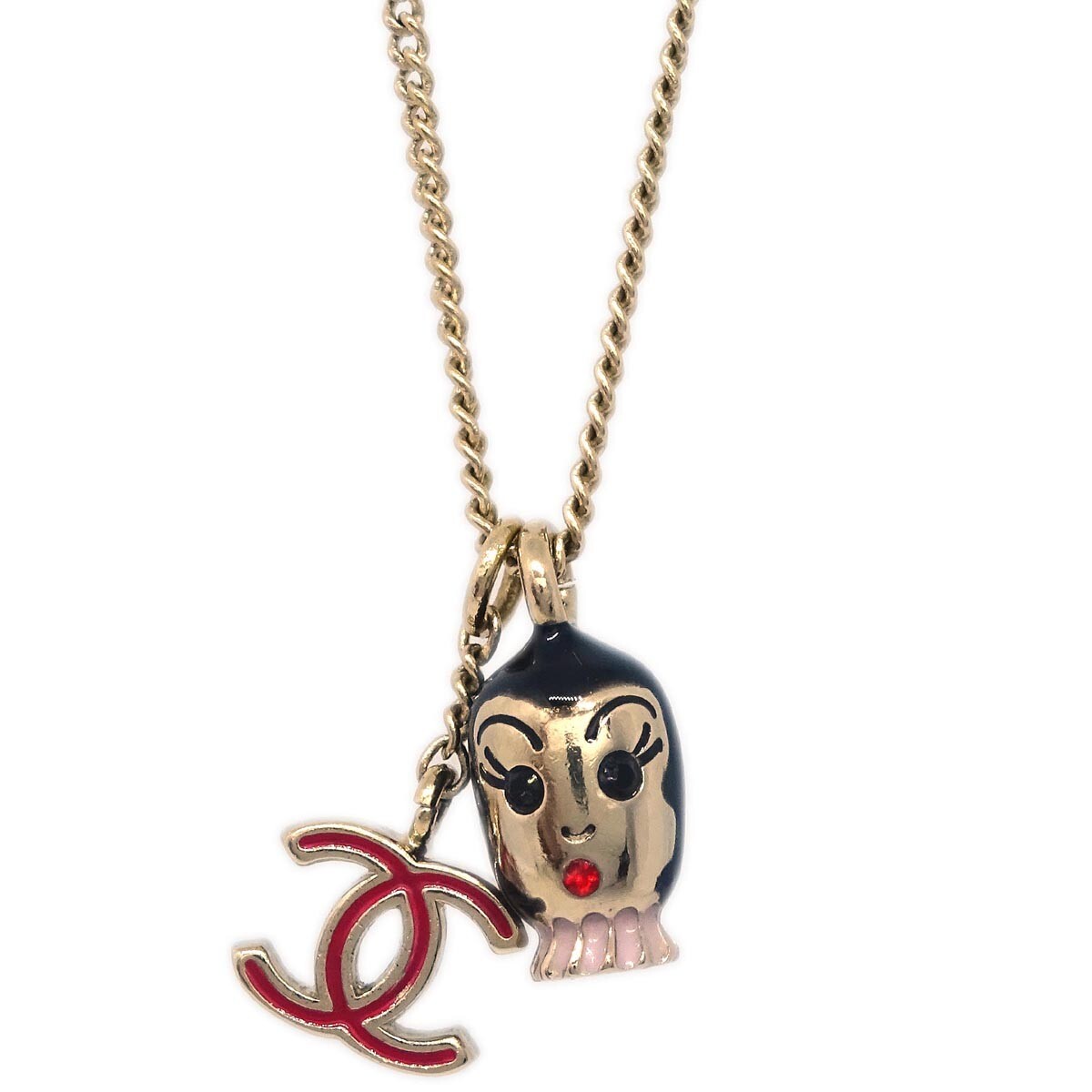 Chanel Gold Chain Pendant Necklace Rhinestone 05P 175805 | eBay