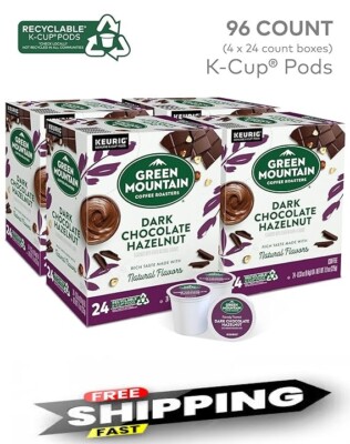 Keurig Green Mountain SEASONAL Coffee Dark Chocolate Hazelnut 96 Count K-cups  