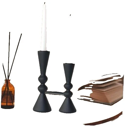 Деревянные черные подсвечники