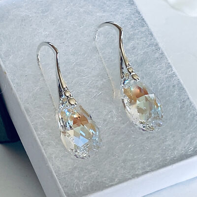 Orecchini Placcati Argento Sterling Con Cristalli Blu | Italia