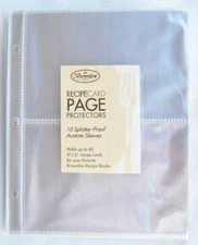 Brownlow Recipe Binder Plastic Refill Pages  (2 On a Page)  ~~FREE SHIPPING~~