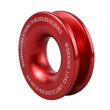 Winch Snatch Recovery Ring 30T Max. Strength For Soft Shackle Winch Rope Red
