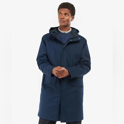 NWT Mens Barbour Winter City Parka Navy Blue Jacket sz M