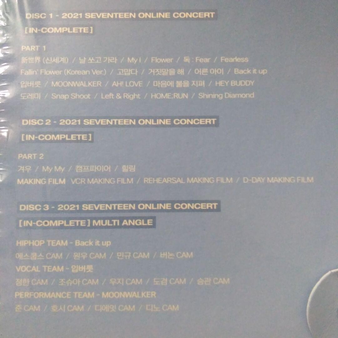 2021 SEVENTEEN ONLINE CONCERT IN COMPLETE DVD 3discs Photobook