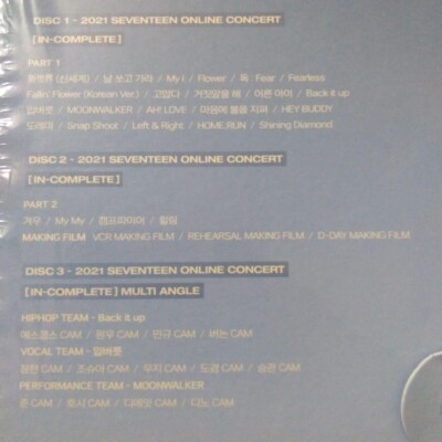 2021 SEVENTEEN ONLINE CONCERT IN COMPLETE DVD 3discs Photobook