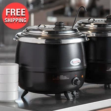 Commercial 14 Qt Black Electric Countertop Food Soup Kettle Warmer Resto Kitchen
