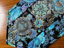 Handcrafted - Quilted Table Runner - 2025 - Turquoise Surprise-Geometric Design