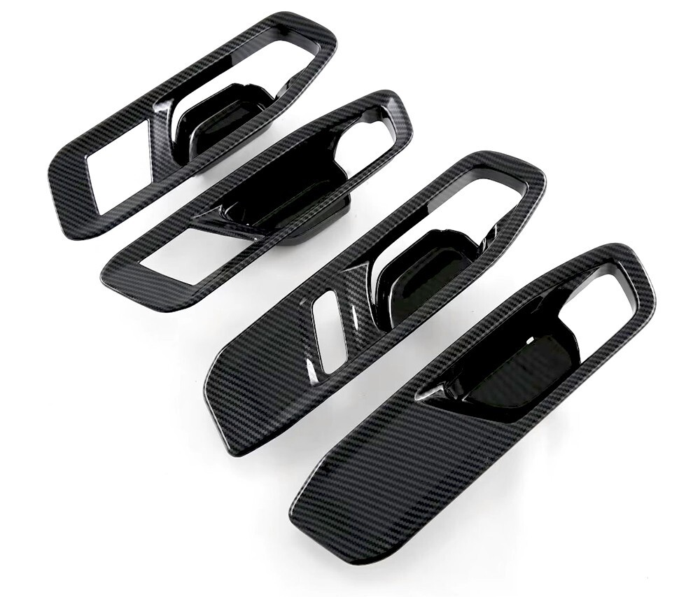 Carbon Fiber Door Handle Bowl & Inner Cover Trim Kit For Honda Accord 2018-2022 - 8 Pieces, Glossy