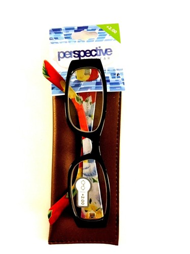 Perspective Black Floral Contemporary Reader Glasses by Icon Eyewear +2.00 - Picture 5 of 6