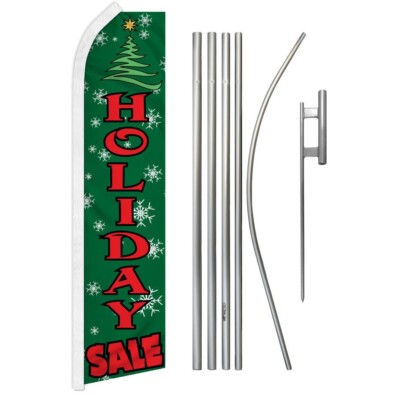 Holiday Sale Swooper Flutter Feather Advertising Christmas Flag & Pole Kit