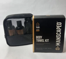 3pc Manscaped Body Travel Kit & Bag Set Spray Body Wash Shampoo Conditioner