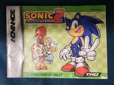Sonic Advance 2 Nintendo Game Boy Advance Manual Only ~ Instruction Booklet