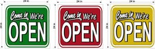 COME IN WE'RE OPEN STOREFRONT RESTAURANT VINYL BANNERS  CHOOSE SIZE  COLOR 