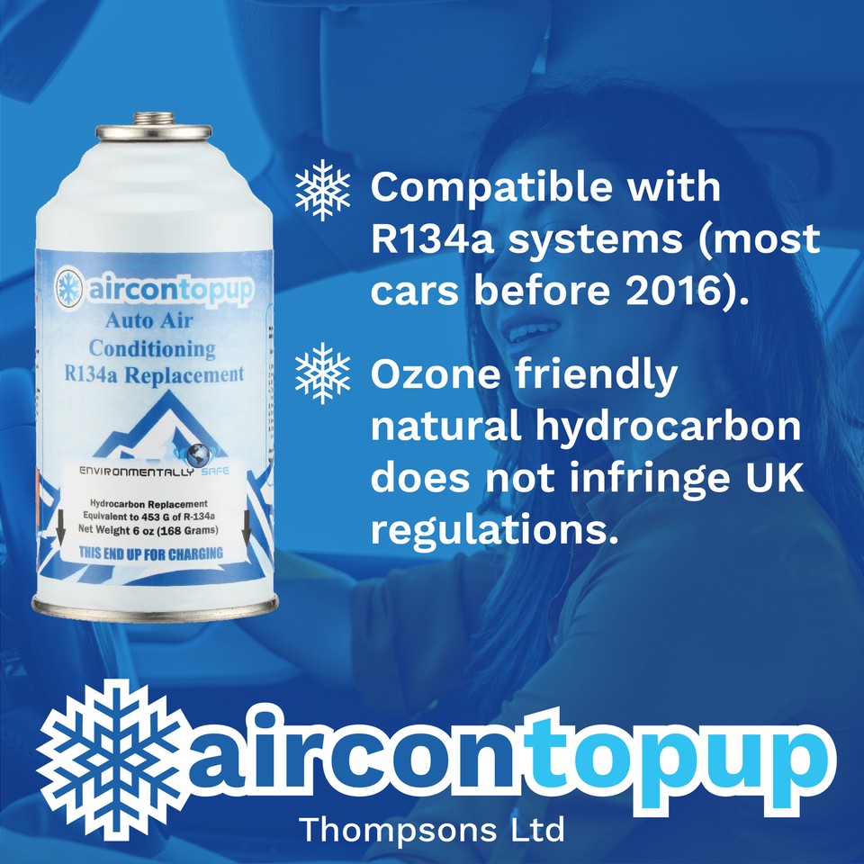 Car Aircon AC R134 Compatible Refill Recharge Regas Gas x3+ Hose/Gauge