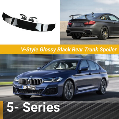 For BMW 5 Serires Black M Sport Style Sedan Coupe Rear Trunk Wing Racing Spoiler