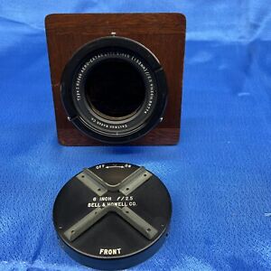Type I Kodak Aero-Ektar Lens 6” (153mm) F/2.5 4 1/2 X 4 1/4 RR774 On 6”x6” Board