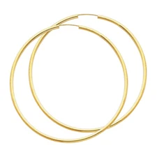 Ioka - 14K Gold 2mm Thickness Hoop Endless Earrings