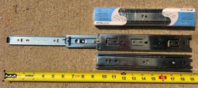 Ball-bearing - soft close drawer slides - 10'' retracted - 19.5'' extended