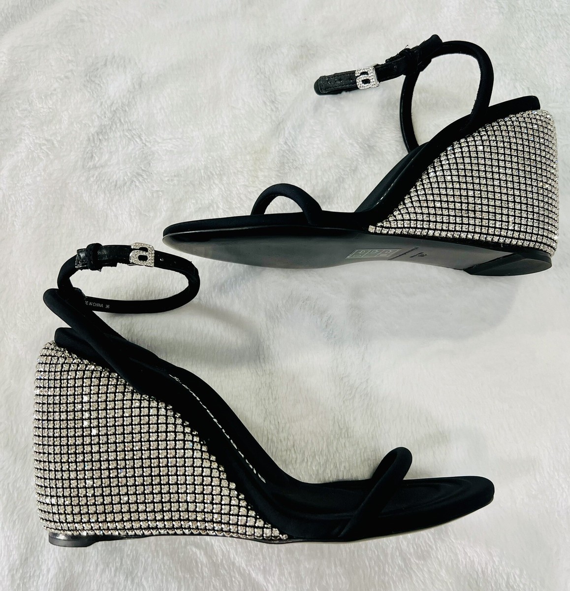 Alexander Wang Dahlia Crystal Embellished Ankle strap Black