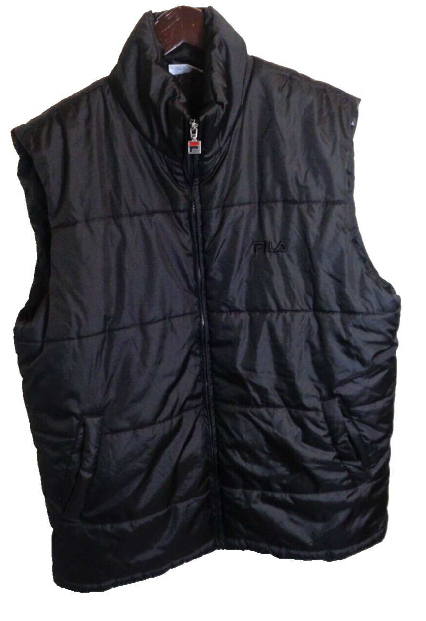 FILA Sport Puffer Giubbotto Sci Tg L Uomo Nero Full Zip