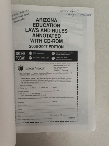 Arizona Education Laws And Rules Annotated 2006-2007 Edition Lexis Nexis - Picture 4 of 4