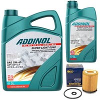 MotoröL Set Addinol 5W-40 Super Light 6 Liter + ÖLfilter FüR Infiniti Mercedes