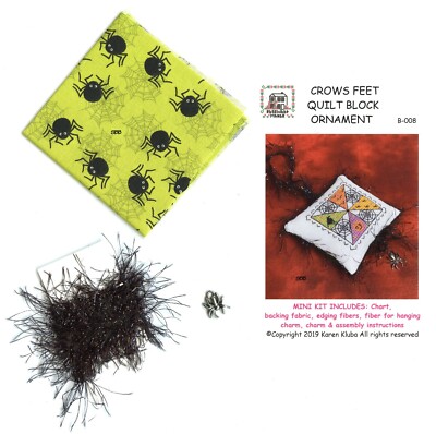 Rosewood Manor Designs / Karen Kluba ~ Crows Feet Quilt Block Ornament Mini Kit