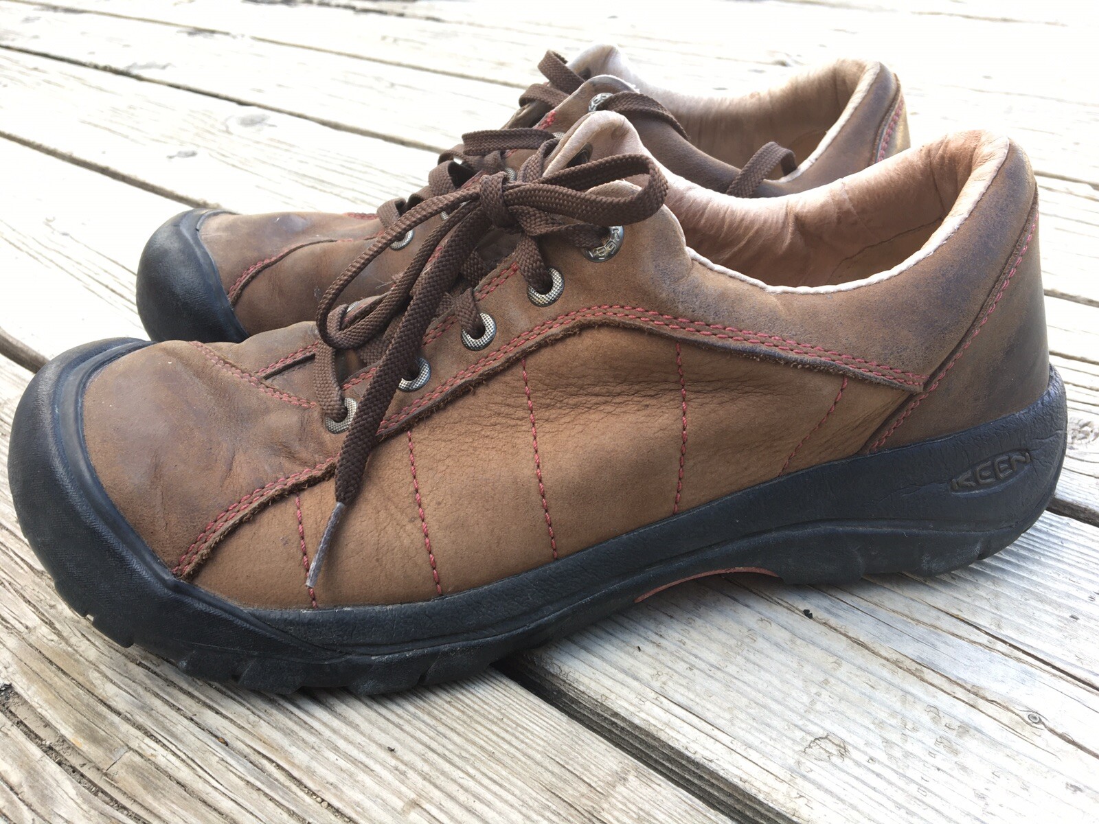 Scarpe stringate Keen in pelle marrone da passeggio escursionismo outdoor misura 10 5 da donna