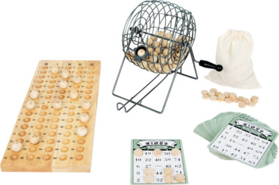 Bingo komplettes Gesellschaftsspiel mit Losmaschine und Zubehör
