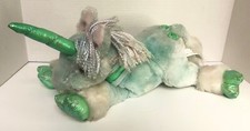 Animal Alley UNICORN 13" Plush Green White Tie-Dye Vintage Stuffed Fantasy J7