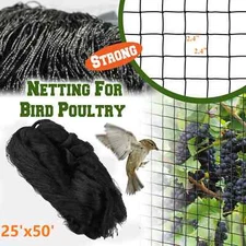 1inch 25'×50' Mesh Anti Bird Netting Garden Net Poultry Aviary Garden Protection