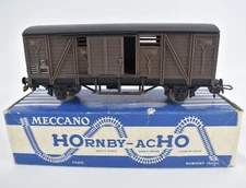 Hornby 704 acHO COVERED WAGON MADE IN FRANCE WITH MECCANO BOX