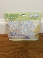 NEW 25 Swirly Clouds Wallies Prepasted Wallpaper Cutouts Decor Blue