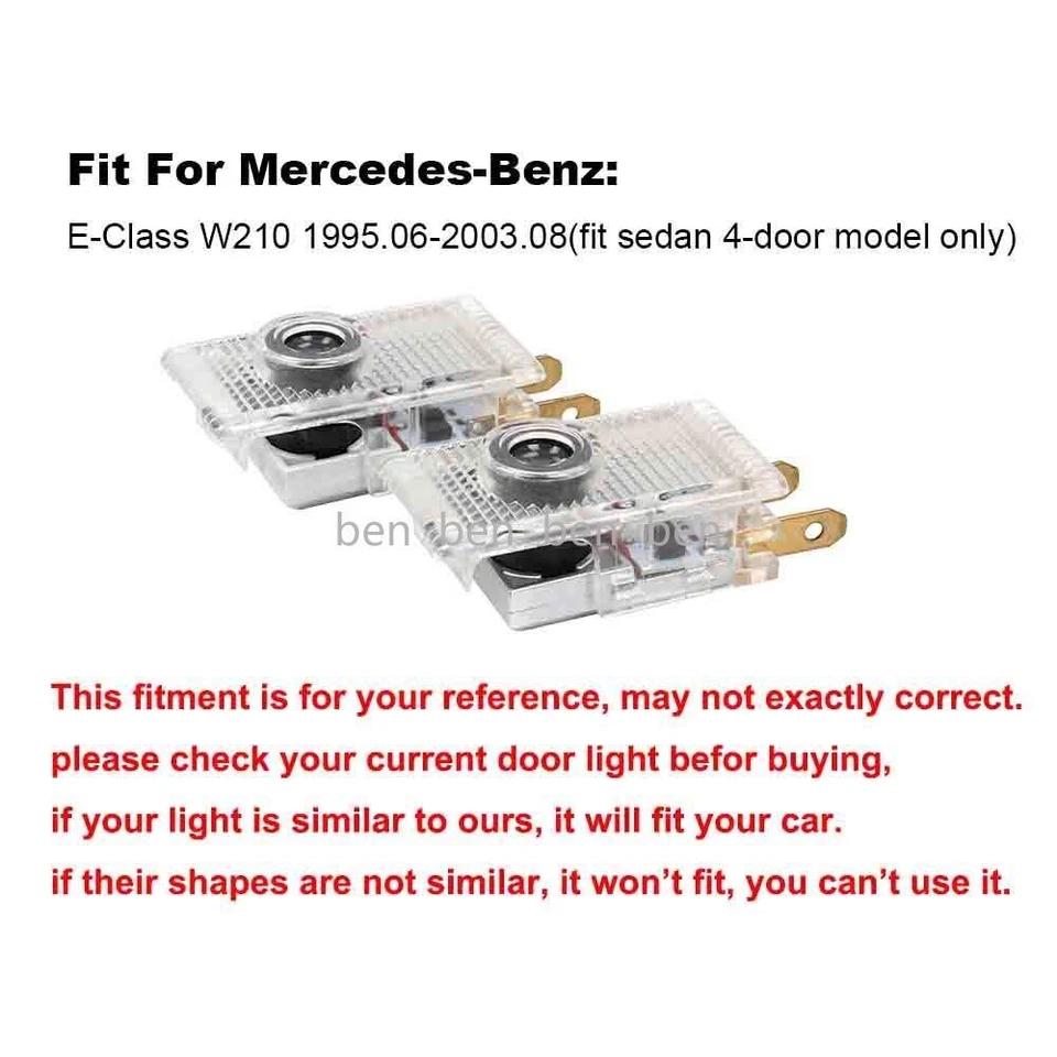 4X Luz de Puerta Proyector LED Paso Bienvenido Ghost Shadow Para Mercedes Benz W210 Foto 2 de 4