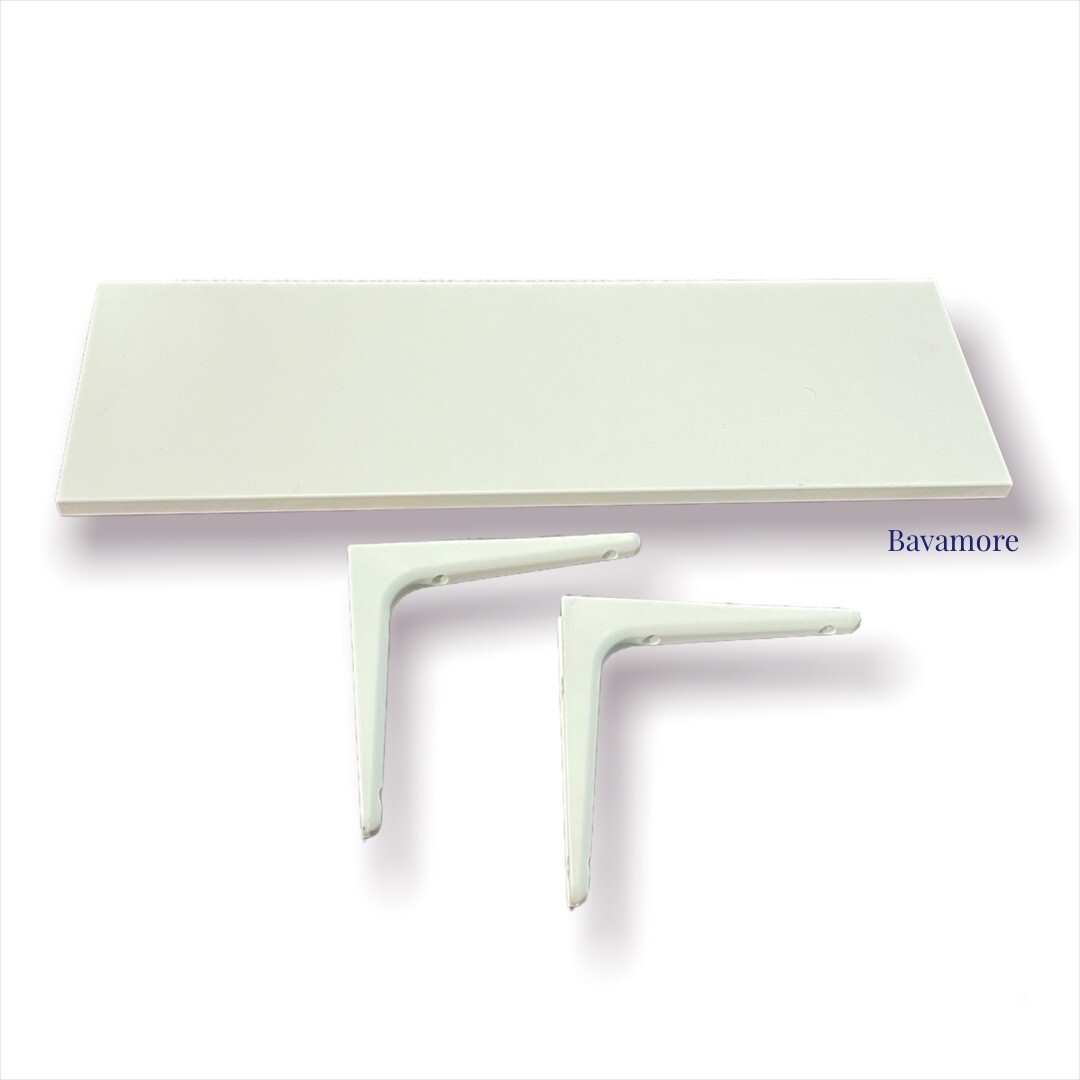 IKEA BURHULT / SIBBHULT Wall shelf with Brackets white/white 23¼×7⅞
