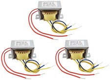 3 Pack 26V Center Tap 1A Step-Down Power Transformer, Wire Leads, 2.3x1.9x2 in